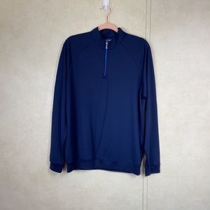 Adidas Climalite Mens Medium 1/4 Zip Long Sleeve Pullover Shirt Navy